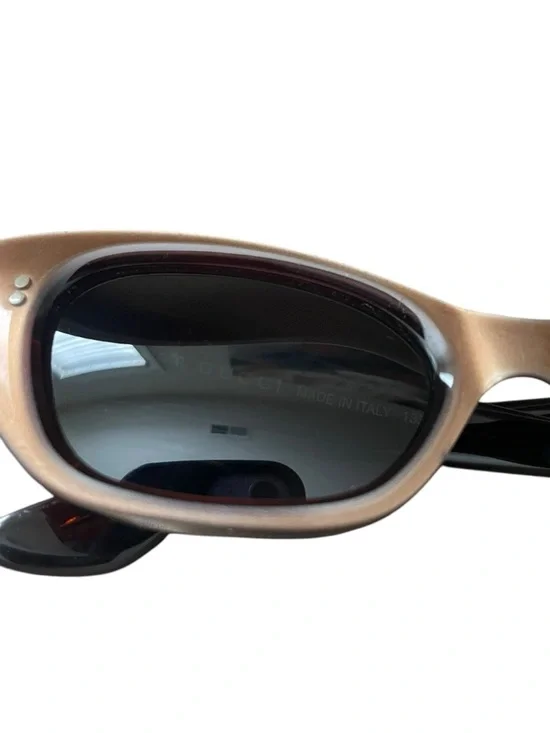 GUCCI 90s vintage GG 2418/S Sunglasses ELONGATED Cat Eye Rose Gold Brown lenses - Picture 9 of 16